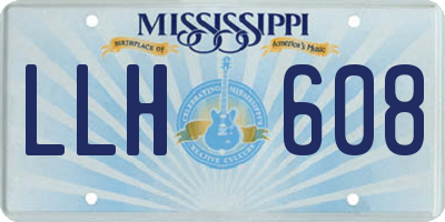MS license plate LLH608