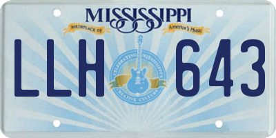 MS license plate LLH643