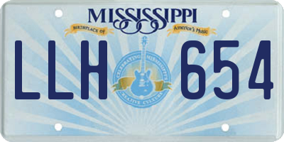 MS license plate LLH654
