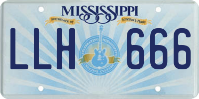 MS license plate LLH666
