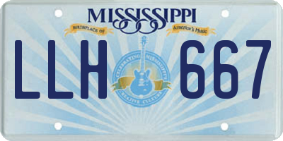 MS license plate LLH667