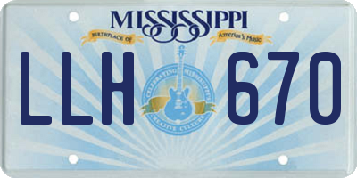 MS license plate LLH670