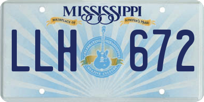 MS license plate LLH672