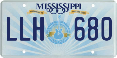 MS license plate LLH680
