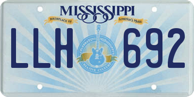 MS license plate LLH692