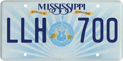 MS license plate LLH700