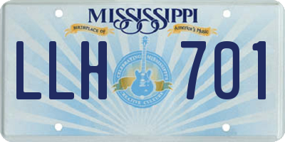 MS license plate LLH701