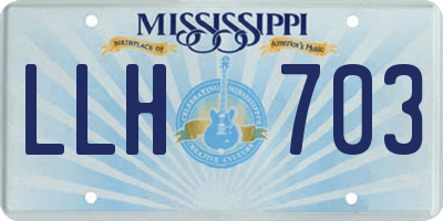 MS license plate LLH703