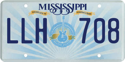 MS license plate LLH708