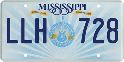 MS license plate LLH728