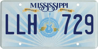 MS license plate LLH729