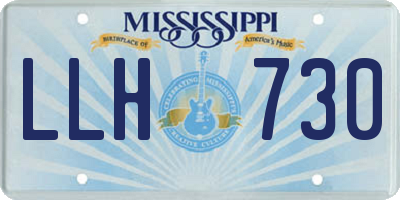MS license plate LLH730