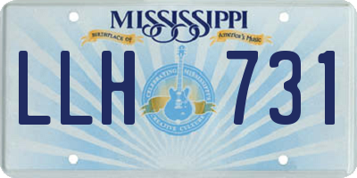 MS license plate LLH731