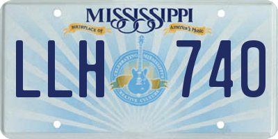 MS license plate LLH740