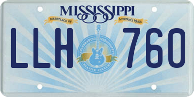 MS license plate LLH760