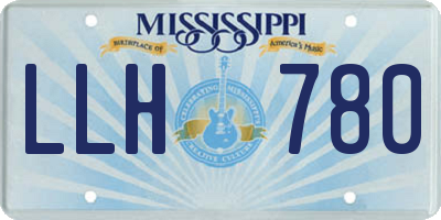 MS license plate LLH780