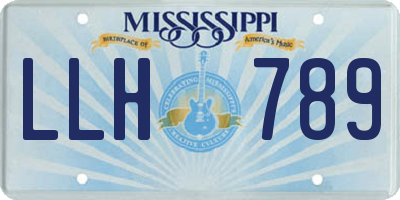 MS license plate LLH789