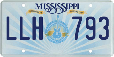 MS license plate LLH793