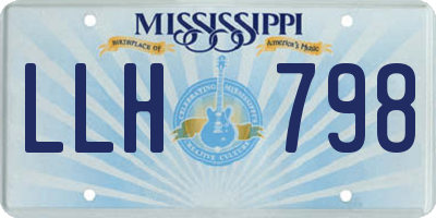 MS license plate LLH798