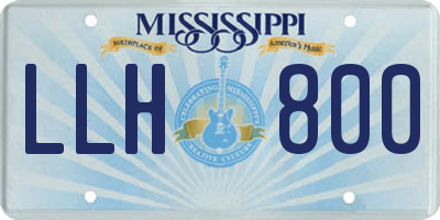 MS license plate LLH800