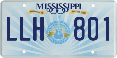 MS license plate LLH801