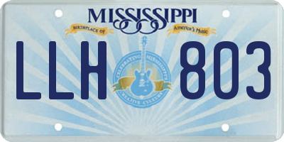 MS license plate LLH803