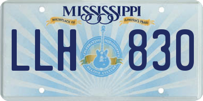 MS license plate LLH830