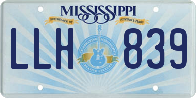 MS license plate LLH839