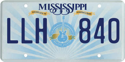 MS license plate LLH840
