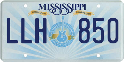 MS license plate LLH850
