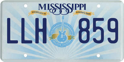 MS license plate LLH859