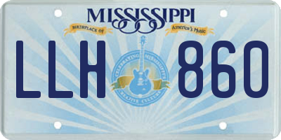 MS license plate LLH860