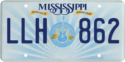 MS license plate LLH862
