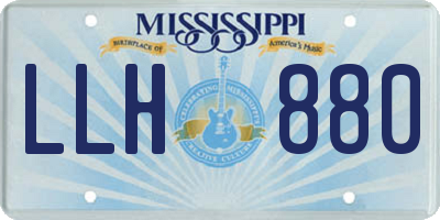 MS license plate LLH880