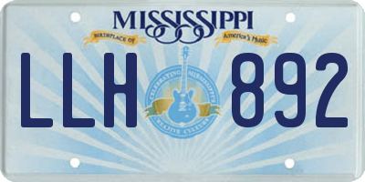 MS license plate LLH892