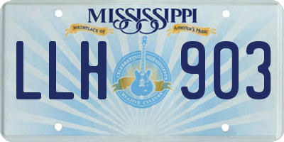 MS license plate LLH903