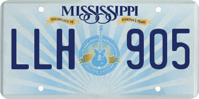 MS license plate LLH905
