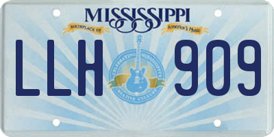 MS license plate LLH909