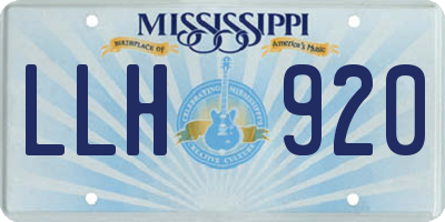 MS license plate LLH920