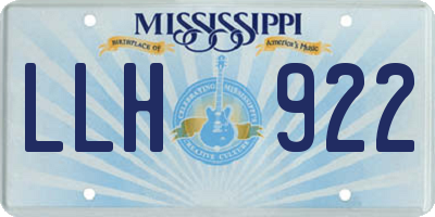 MS license plate LLH922