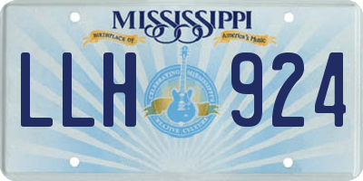 MS license plate LLH924