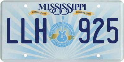 MS license plate LLH925