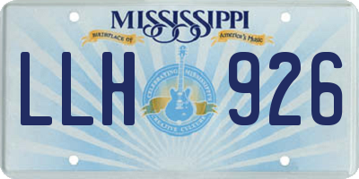 MS license plate LLH926