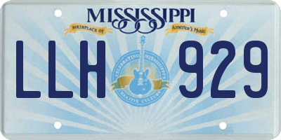 MS license plate LLH929