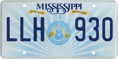 MS license plate LLH930