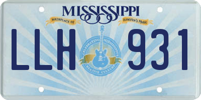 MS license plate LLH931