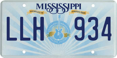 MS license plate LLH934
