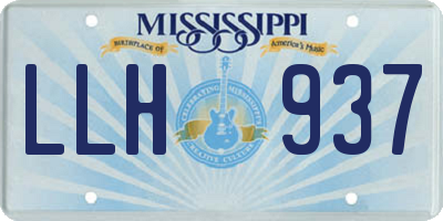 MS license plate LLH937