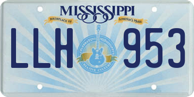 MS license plate LLH953
