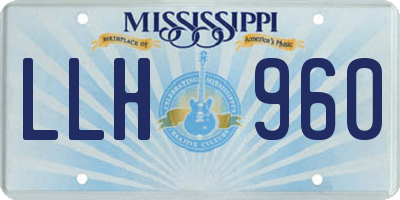 MS license plate LLH960